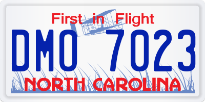 NC license plate DMO7023
