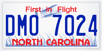 NC license plate DMO7024
