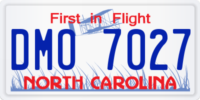 NC license plate DMO7027