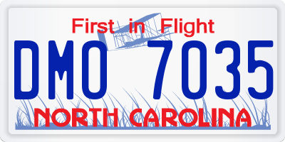 NC license plate DMO7035