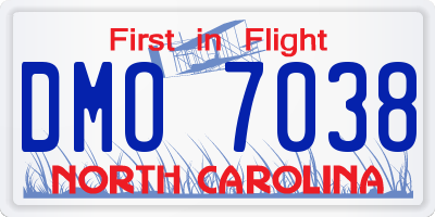 NC license plate DMO7038