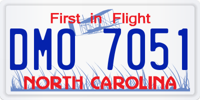 NC license plate DMO7051
