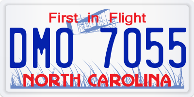 NC license plate DMO7055