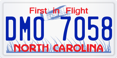 NC license plate DMO7058