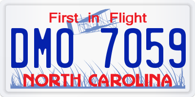 NC license plate DMO7059