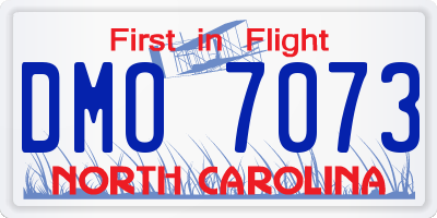NC license plate DMO7073