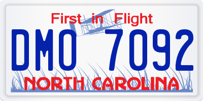 NC license plate DMO7092