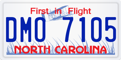NC license plate DMO7105