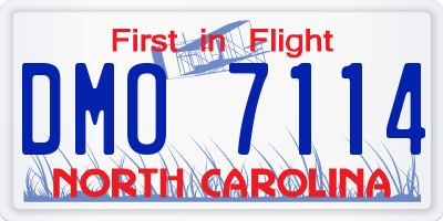 NC license plate DMO7114