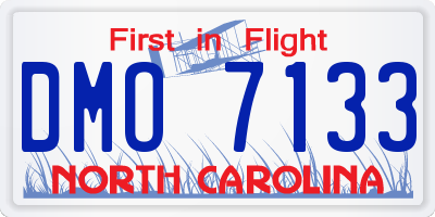 NC license plate DMO7133