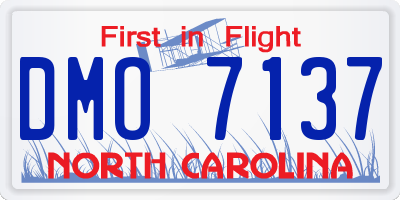 NC license plate DMO7137
