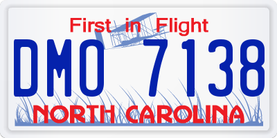 NC license plate DMO7138