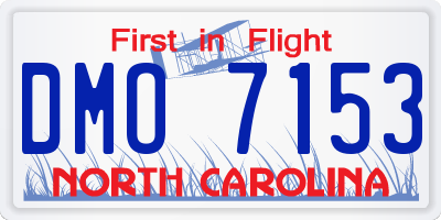 NC license plate DMO7153