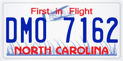 NC license plate DMO7162