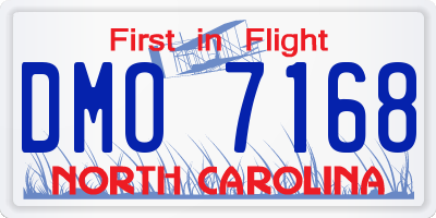 NC license plate DMO7168