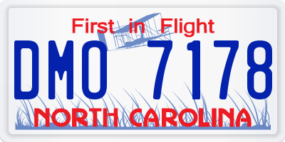 NC license plate DMO7178