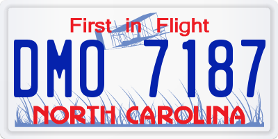 NC license plate DMO7187