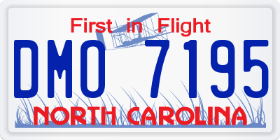 NC license plate DMO7195