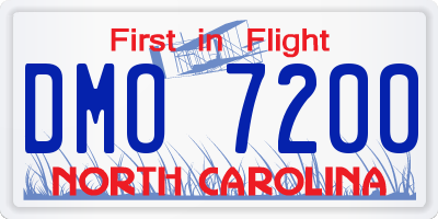 NC license plate DMO7200