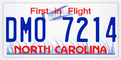 NC license plate DMO7214