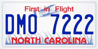 NC license plate DMO7222