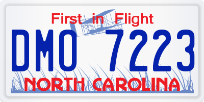 NC license plate DMO7223