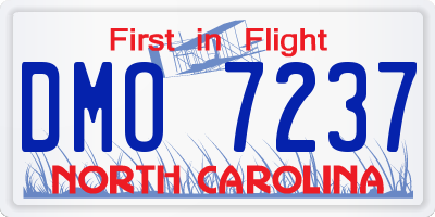NC license plate DMO7237