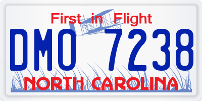 NC license plate DMO7238