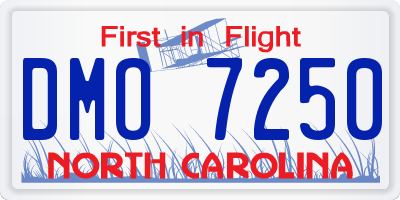 NC license plate DMO7250