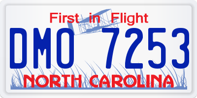 NC license plate DMO7253