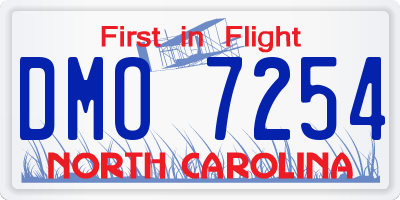 NC license plate DMO7254
