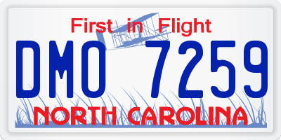 NC license plate DMO7259