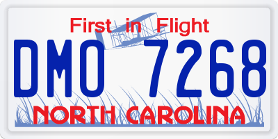 NC license plate DMO7268