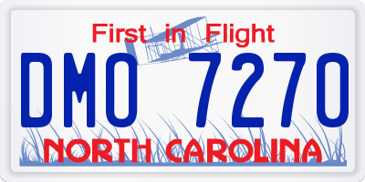 NC license plate DMO7270