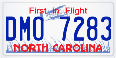 NC license plate DMO7283