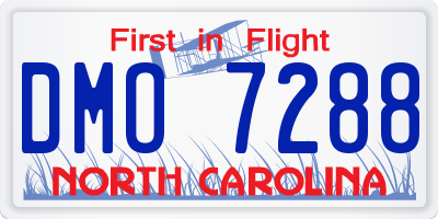 NC license plate DMO7288