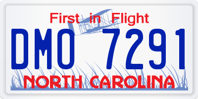 NC license plate DMO7291
