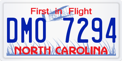 NC license plate DMO7294