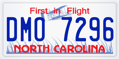 NC license plate DMO7296