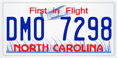 NC license plate DMO7298