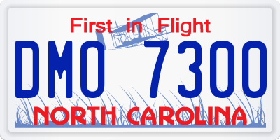 NC license plate DMO7300