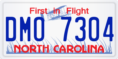 NC license plate DMO7304