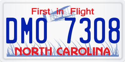 NC license plate DMO7308