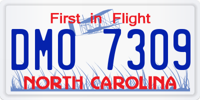 NC license plate DMO7309