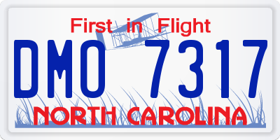 NC license plate DMO7317