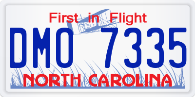 NC license plate DMO7335