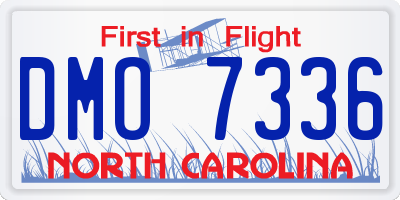 NC license plate DMO7336