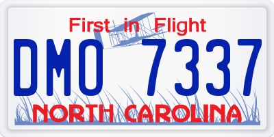 NC license plate DMO7337