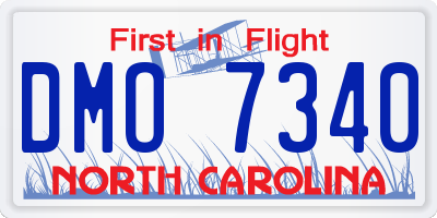 NC license plate DMO7340
