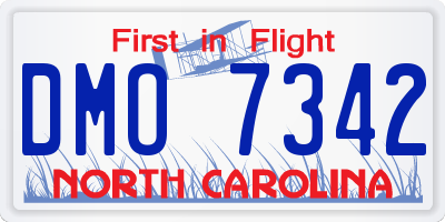 NC license plate DMO7342